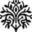 The logo of Oak and Pen. An oak tree that blends into a fountain pin nib.